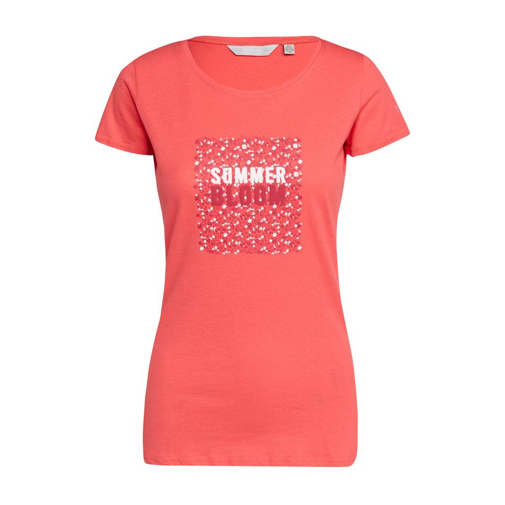 Womens Breezed II Print T-Shirt Tropical Pink