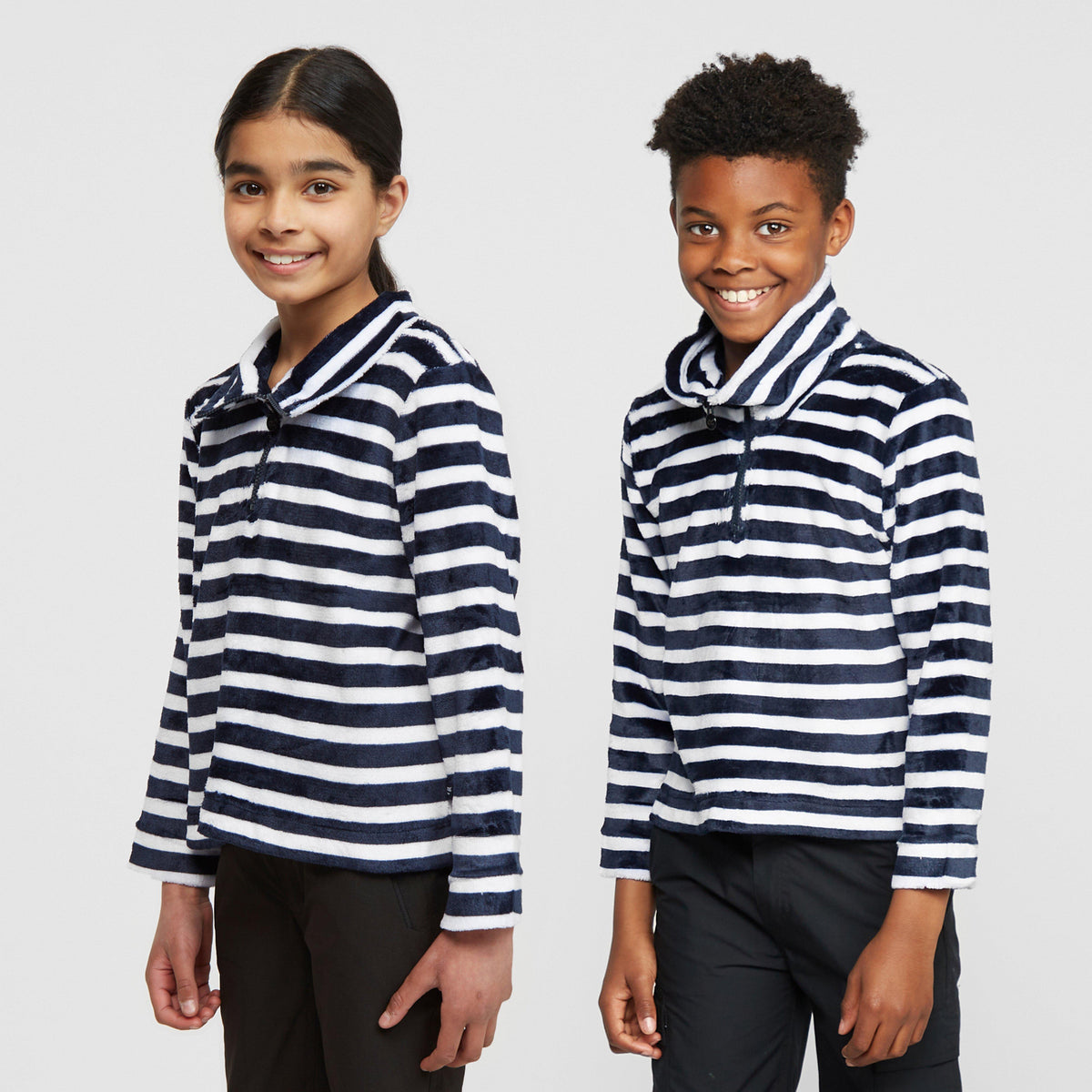 Kids Kamailie Half Zip Fleece Navy Stripe