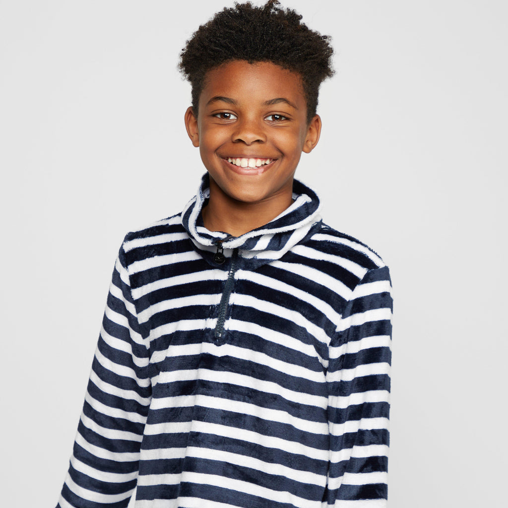 Kids Kamailie Half Zip Fleece Navy Stripe