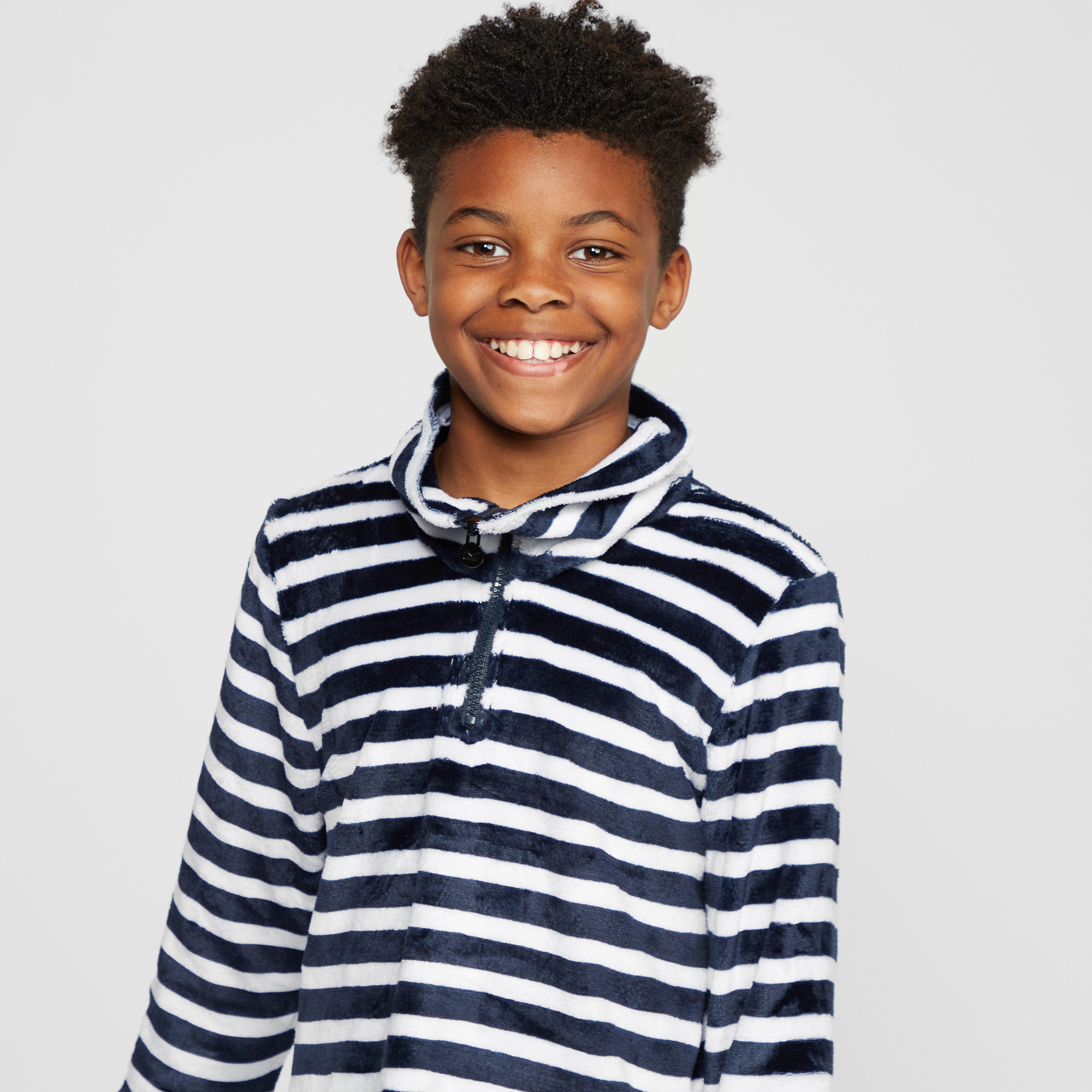 Kids Kamailie Half Zip Fleece Navy Stripe