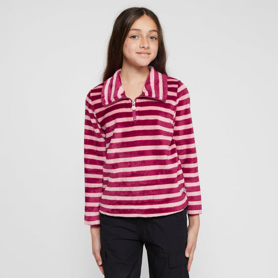 Kids Kamailie Half Zip Fleece Raspberry Radiance Stripe