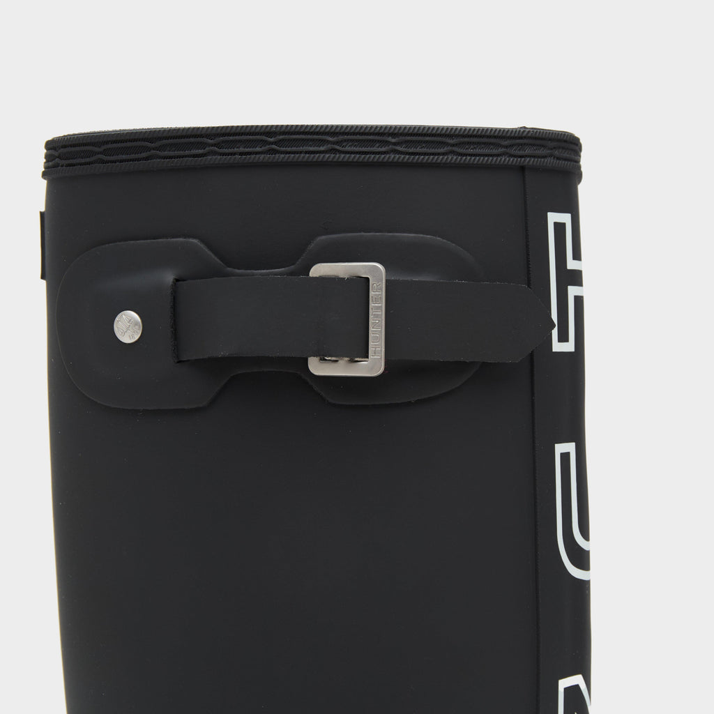 Womens Original Tall Back Print Wellington Boots Black