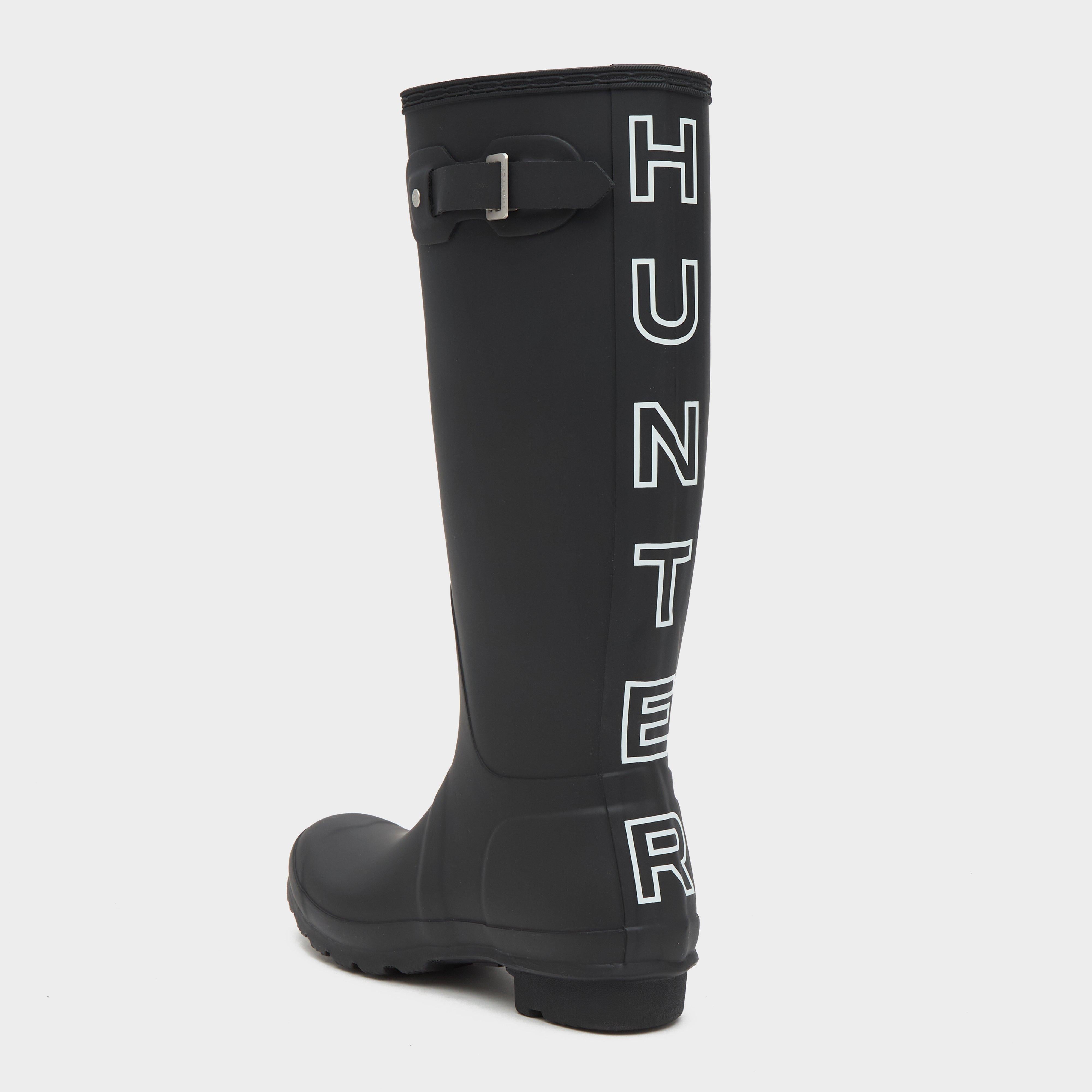 Womens Original Tall Back Print Wellington Boots Black