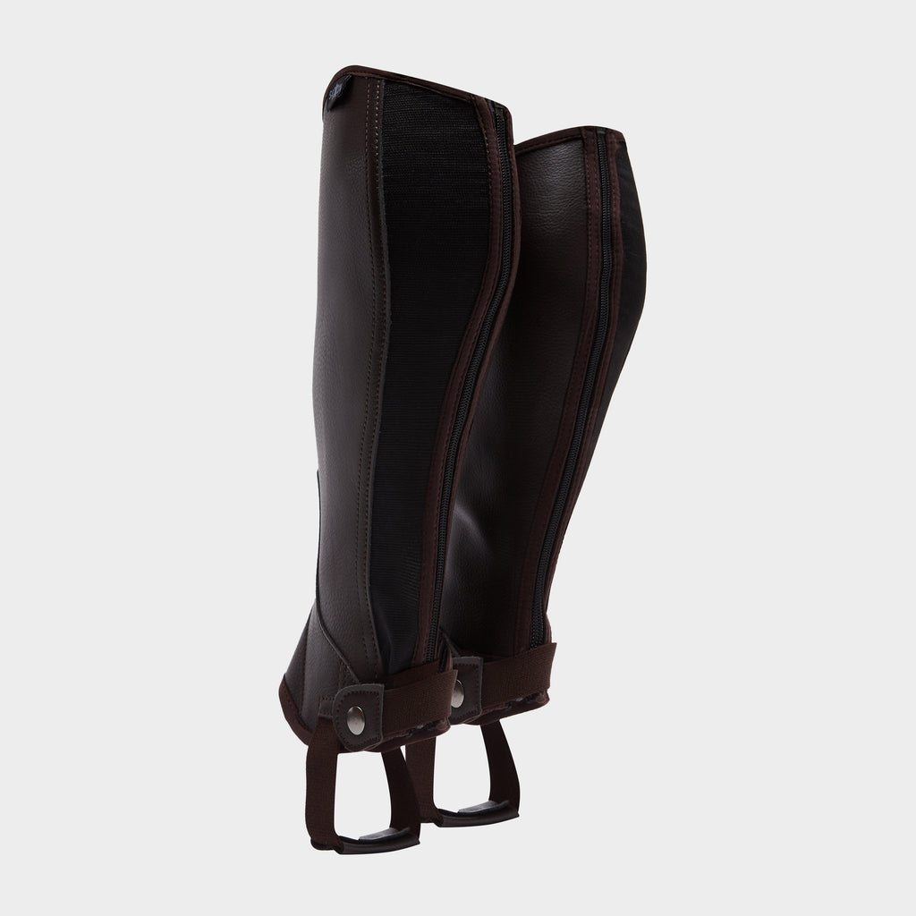 Adults Equileather Half Chaps Brown