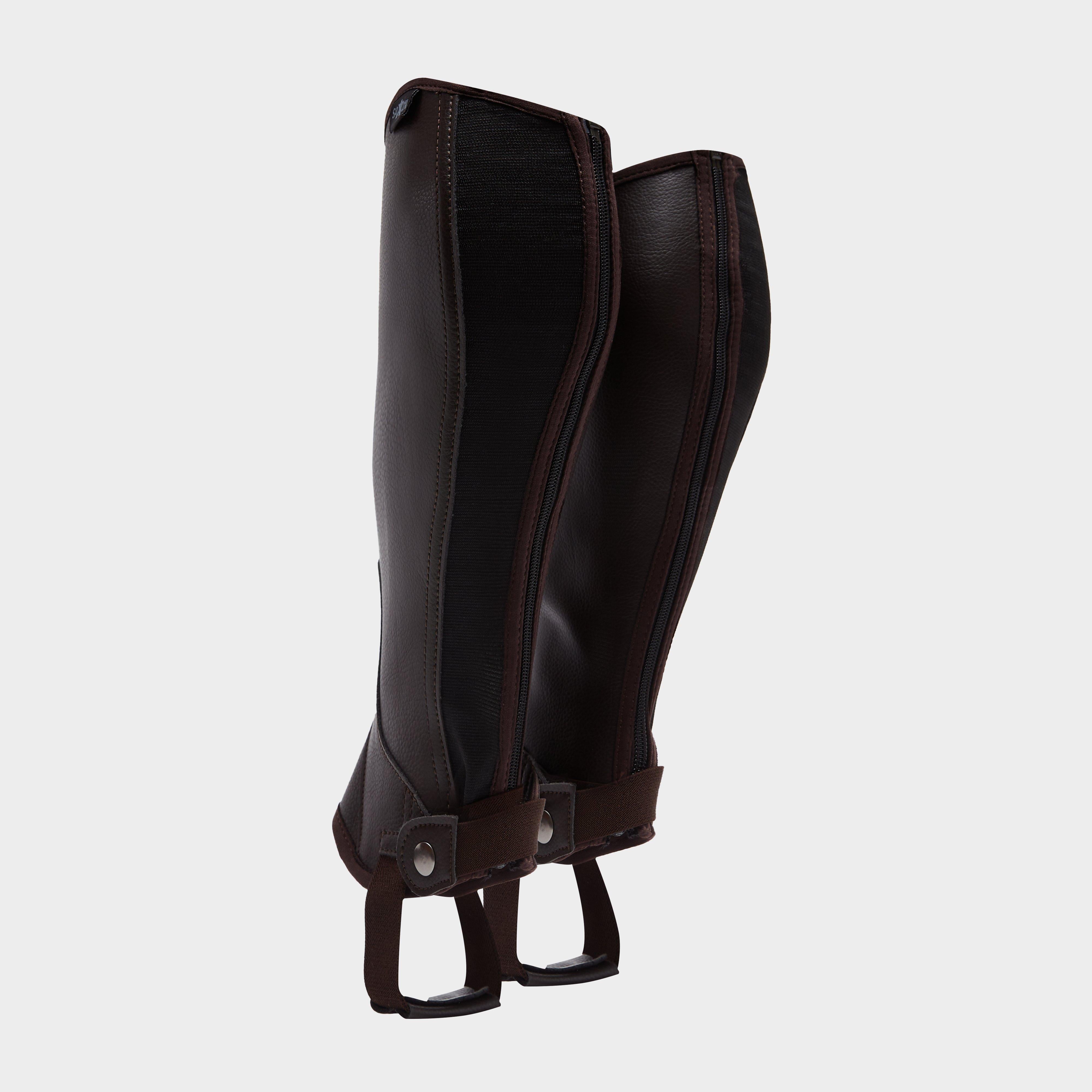 Adults Equileather Half Chaps Brown