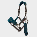 Vogue Fleece Headcollar & Leadrope Peacock Green/Grey
