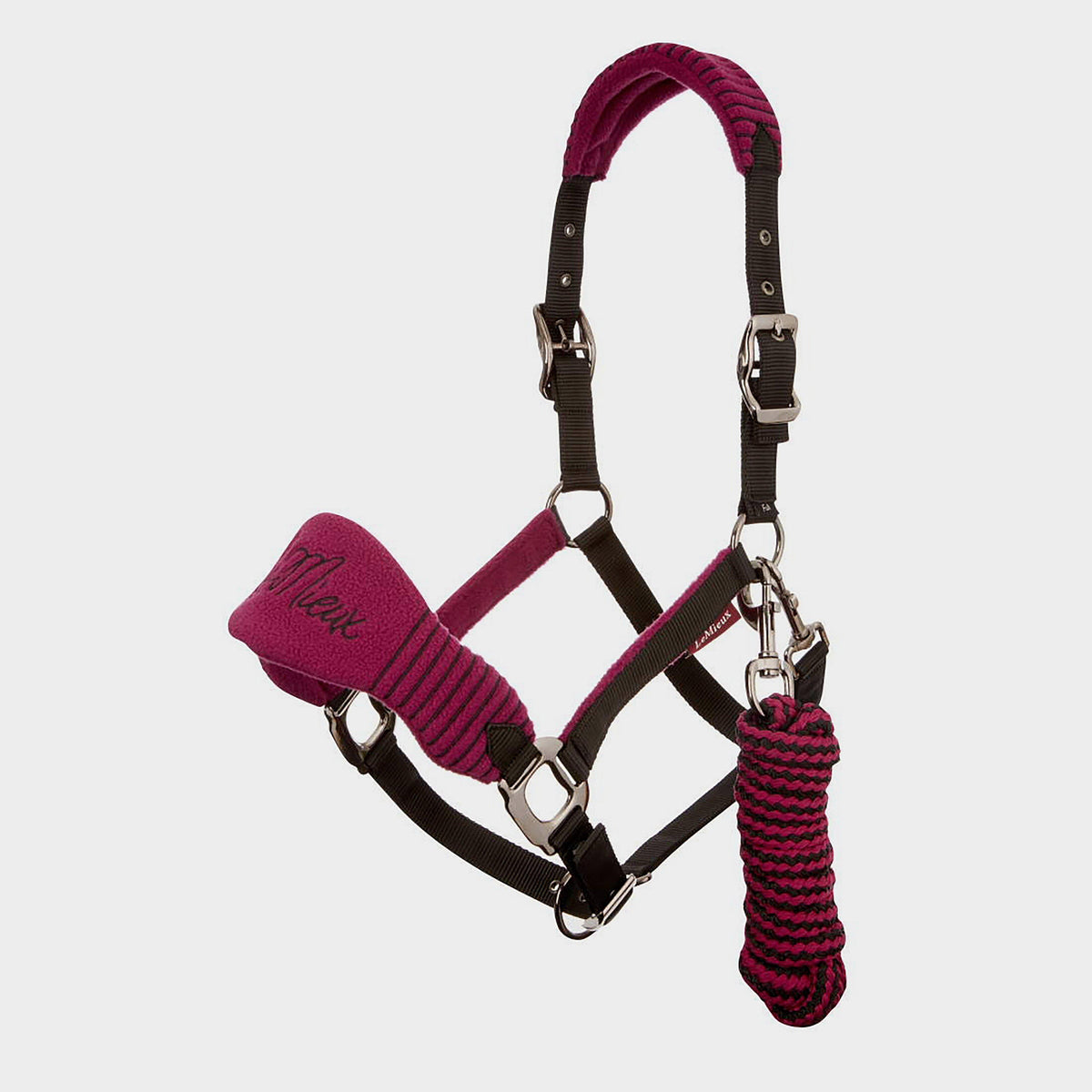Vogue Fleece Headcollar & Leadrope Plum/Black
