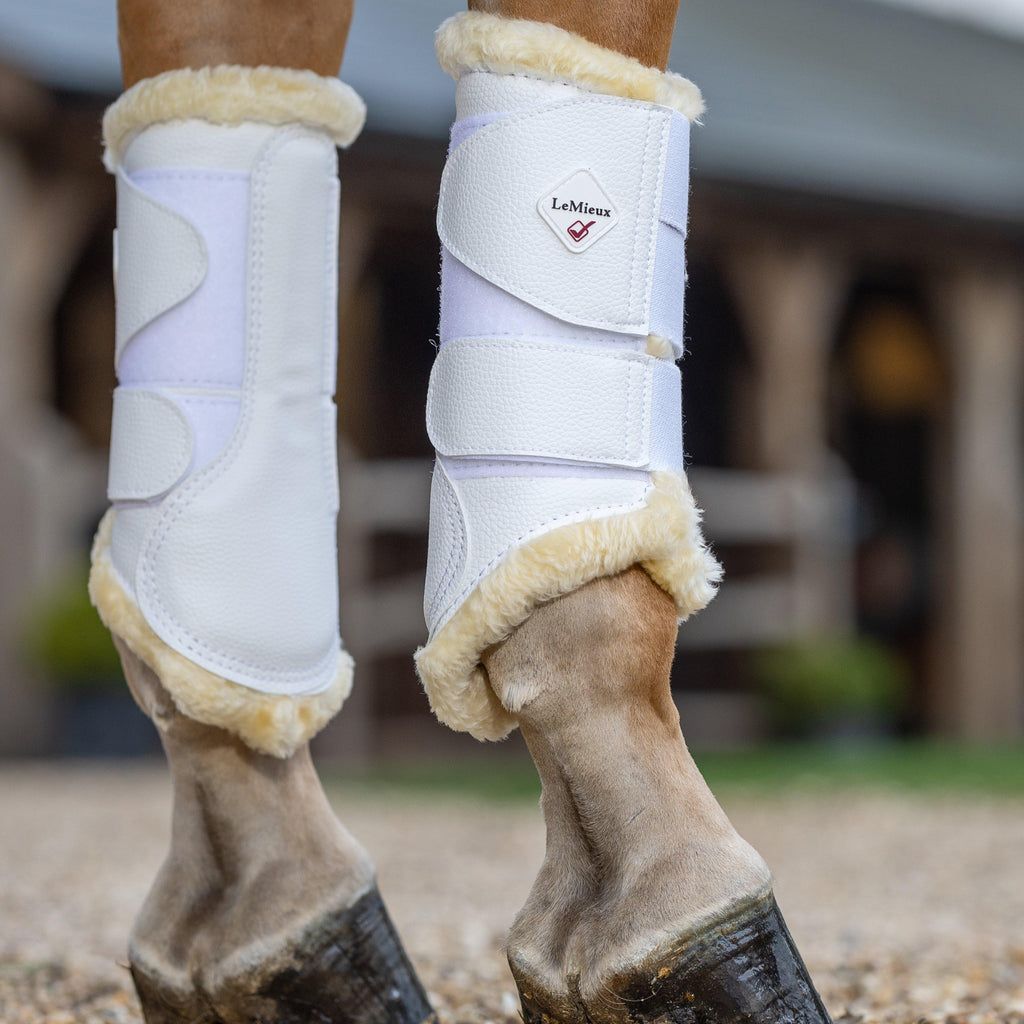 Fleece Lined Brushing Boots White