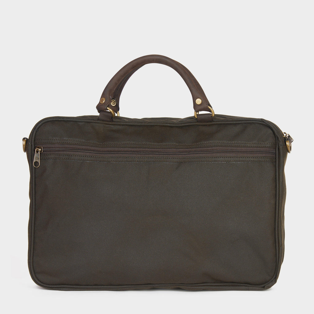 Wax Leather Briefcase Olive