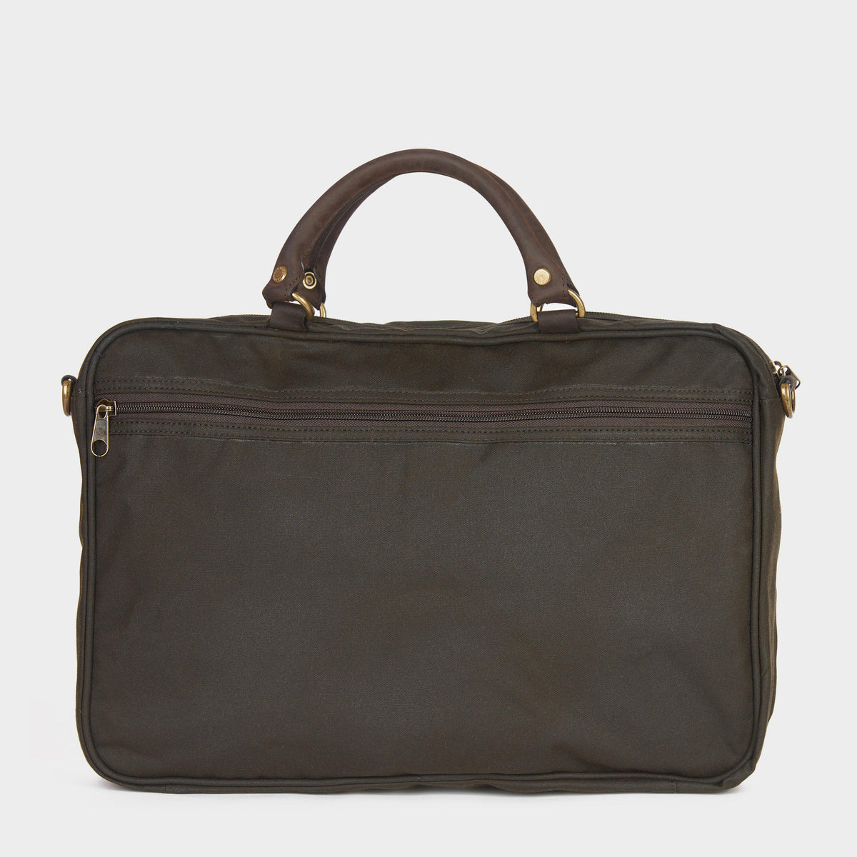 Wax Leather Briefcase Olive