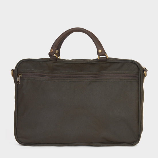 Wax Leather Briefcase Olive