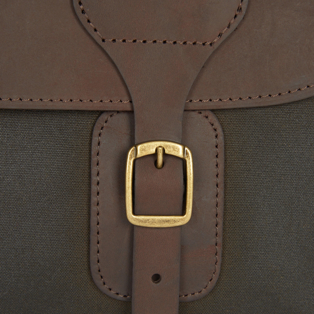 Wax Leather Briefcase Olive