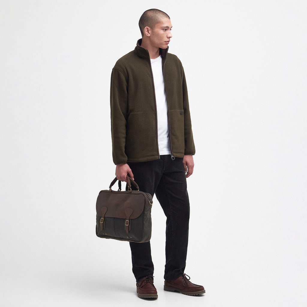 Wax Leather Briefcase Olive