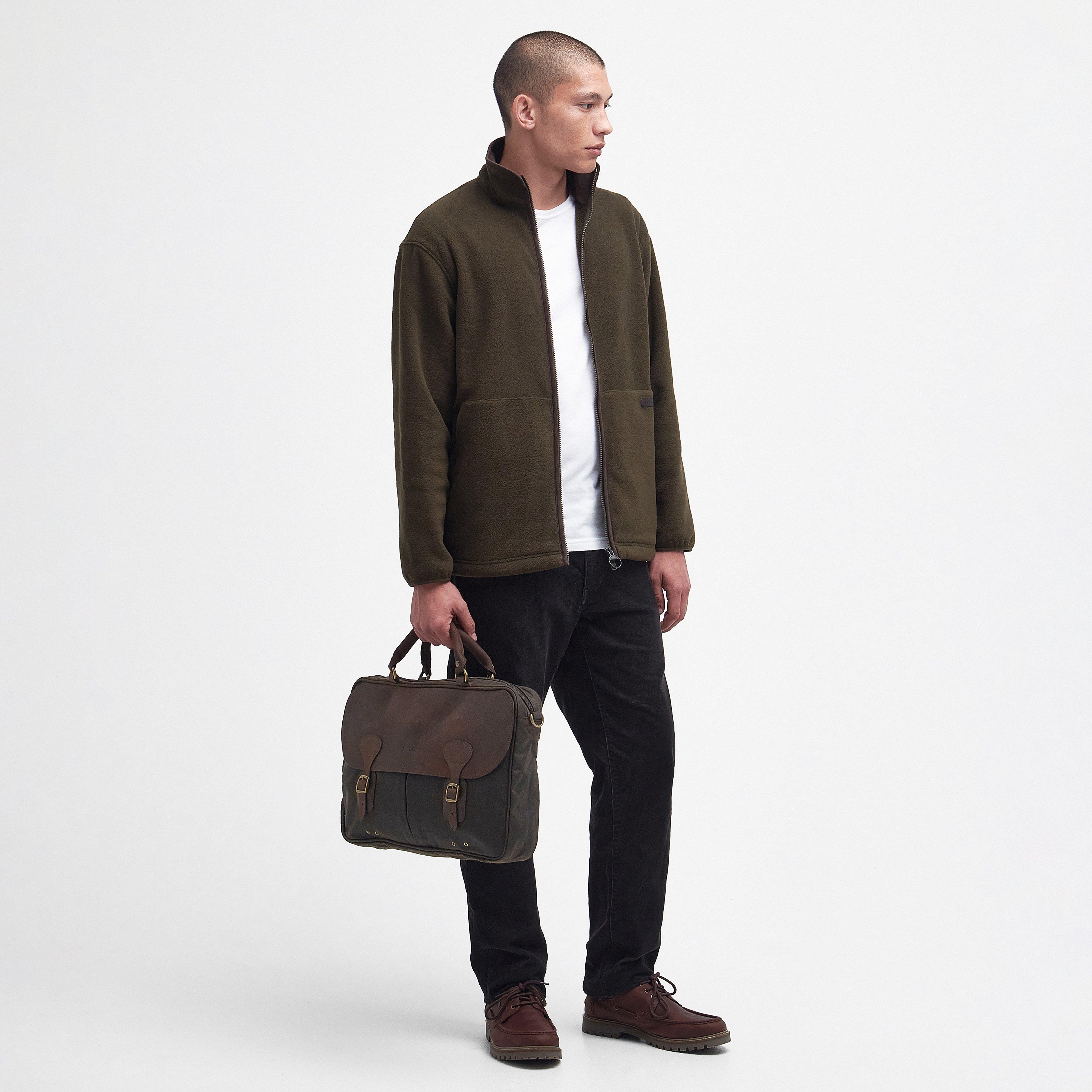 Wax Leather Briefcase Olive