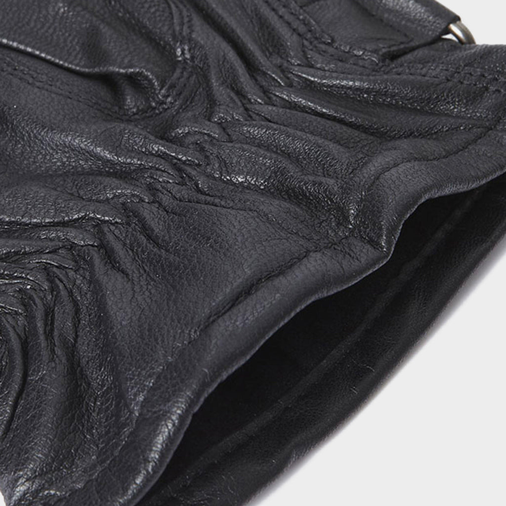 Adults Insulated Burnished Leather Gloves Black