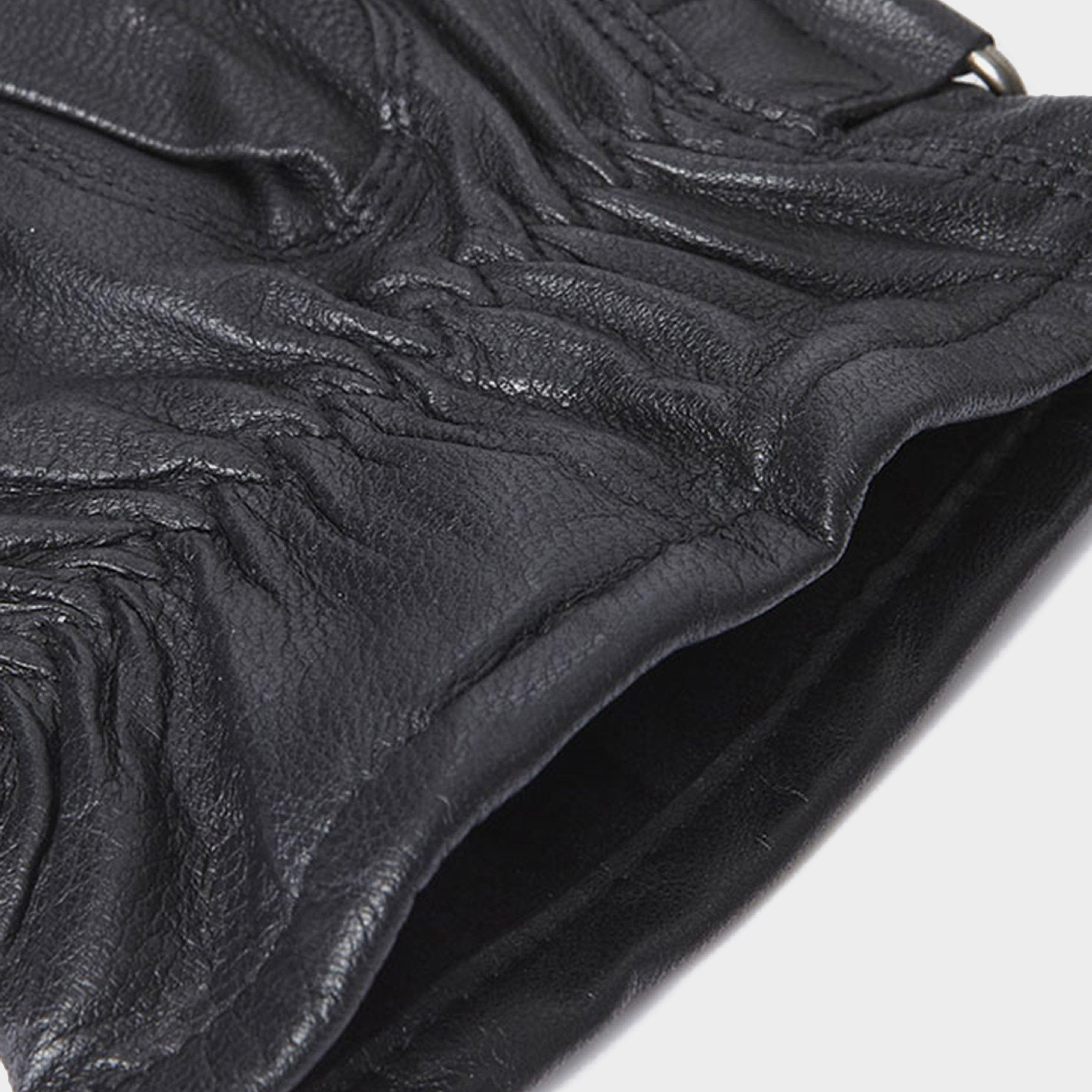 Adults Insulated Burnished Leather Gloves Black