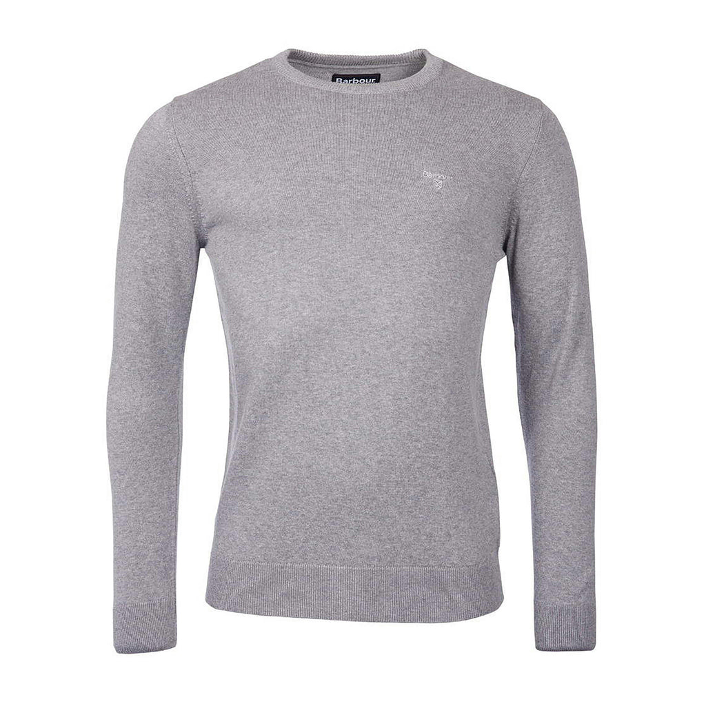 Mens Pima Cotton Crew Neck Sweater Grey Marl