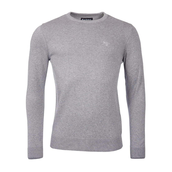 Mens Pima Cotton Crew Neck Sweater Grey Marl