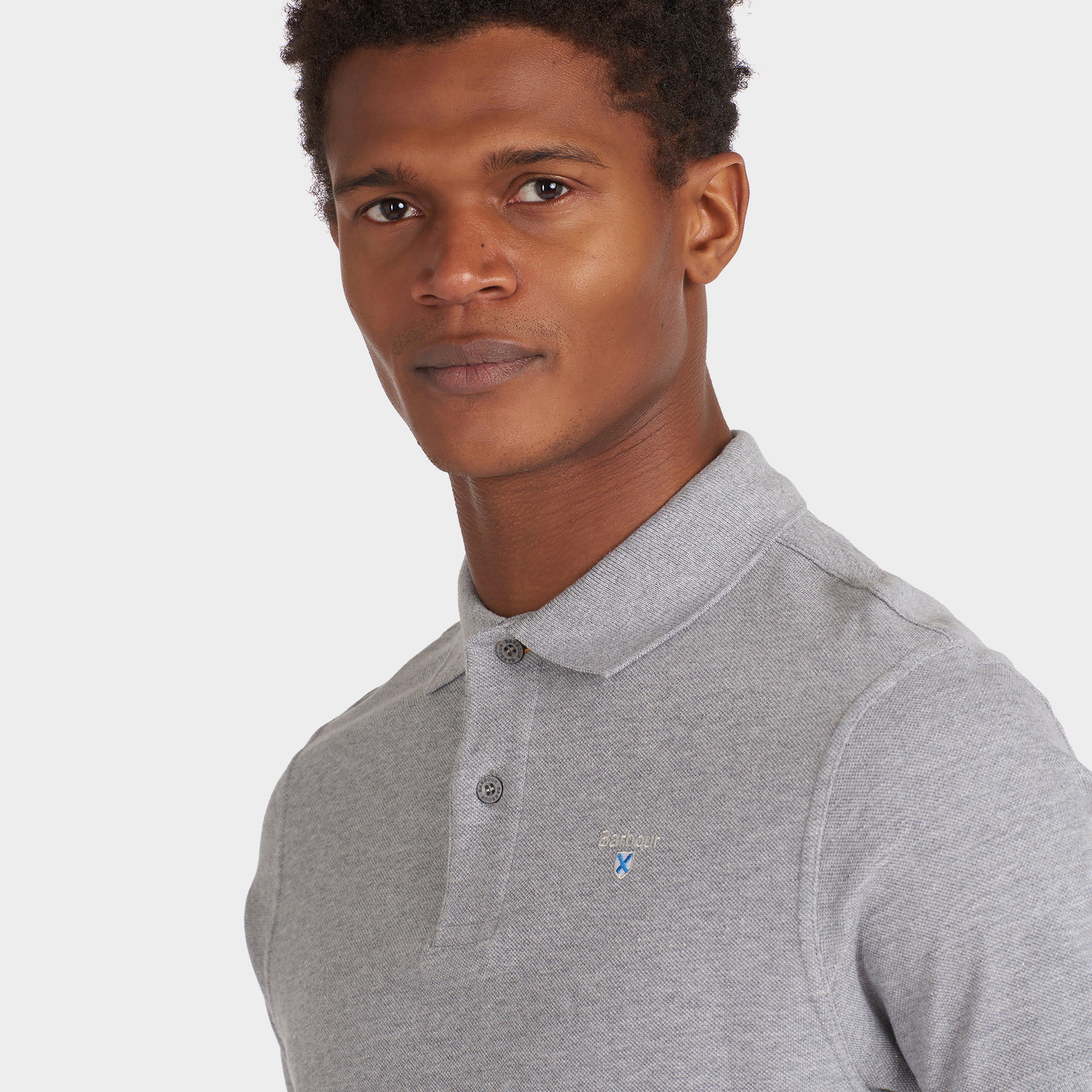Mens Sports Polo Grey Marl