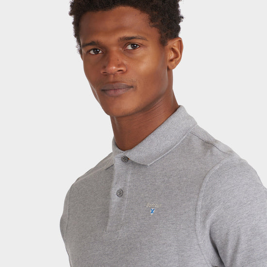 Mens Sports Polo Grey Marl