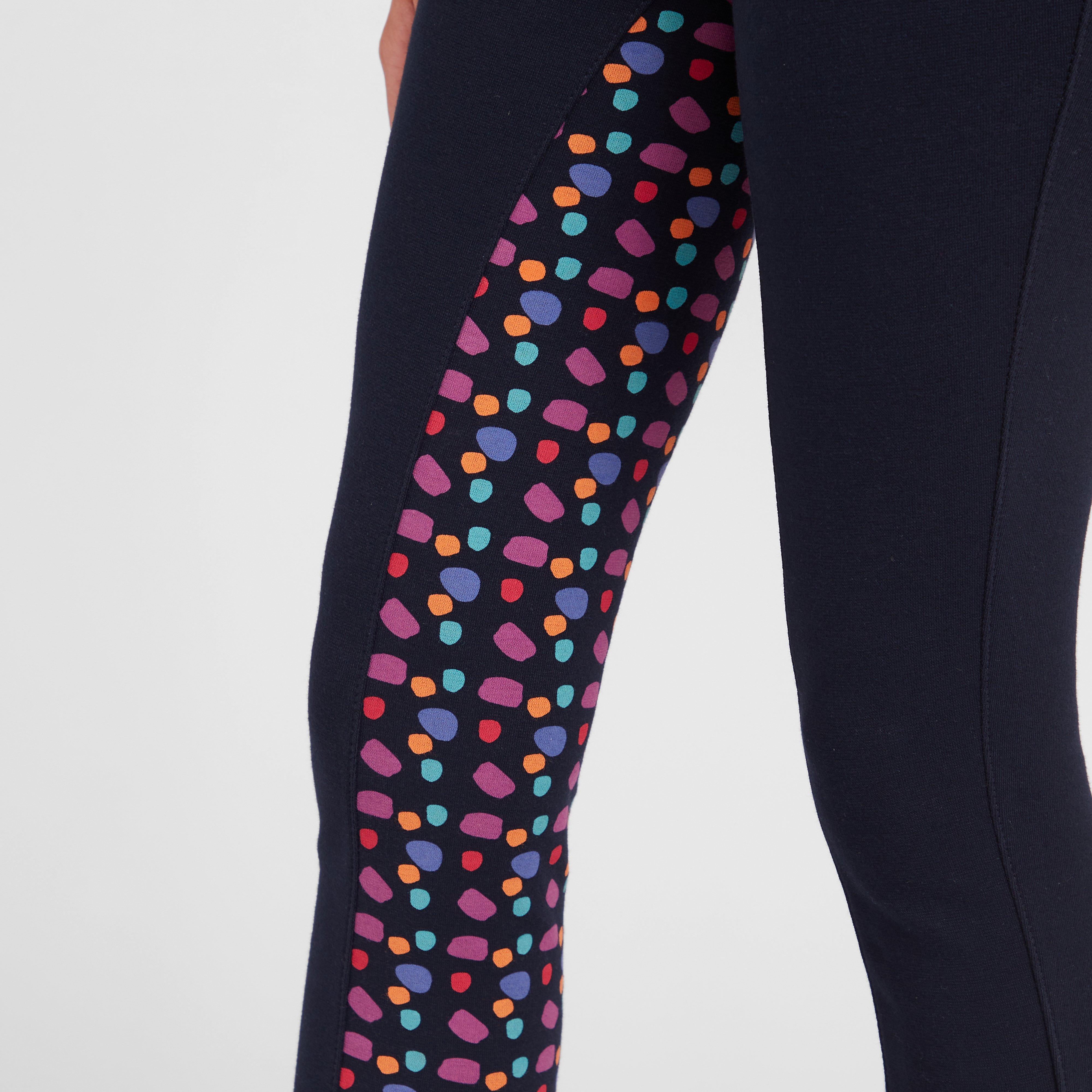 Childs Warm Up Cotton Euro Seat Jodhpurs II Navy/Navy Spot Print