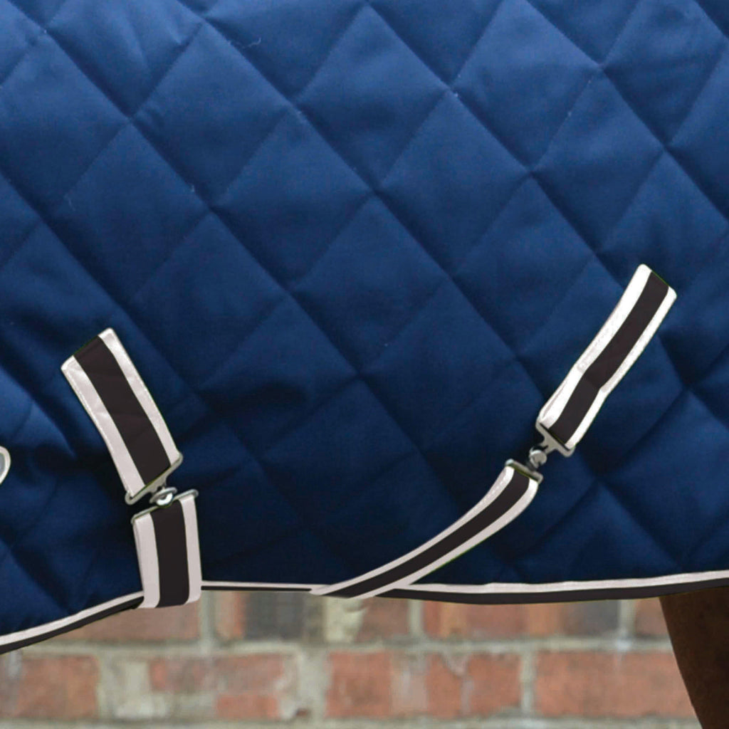 ComFiTec 1000D Diamond Quilt 220g Mediumweight Detach-A-Neck Stable Rug Blue/Charcoal/White