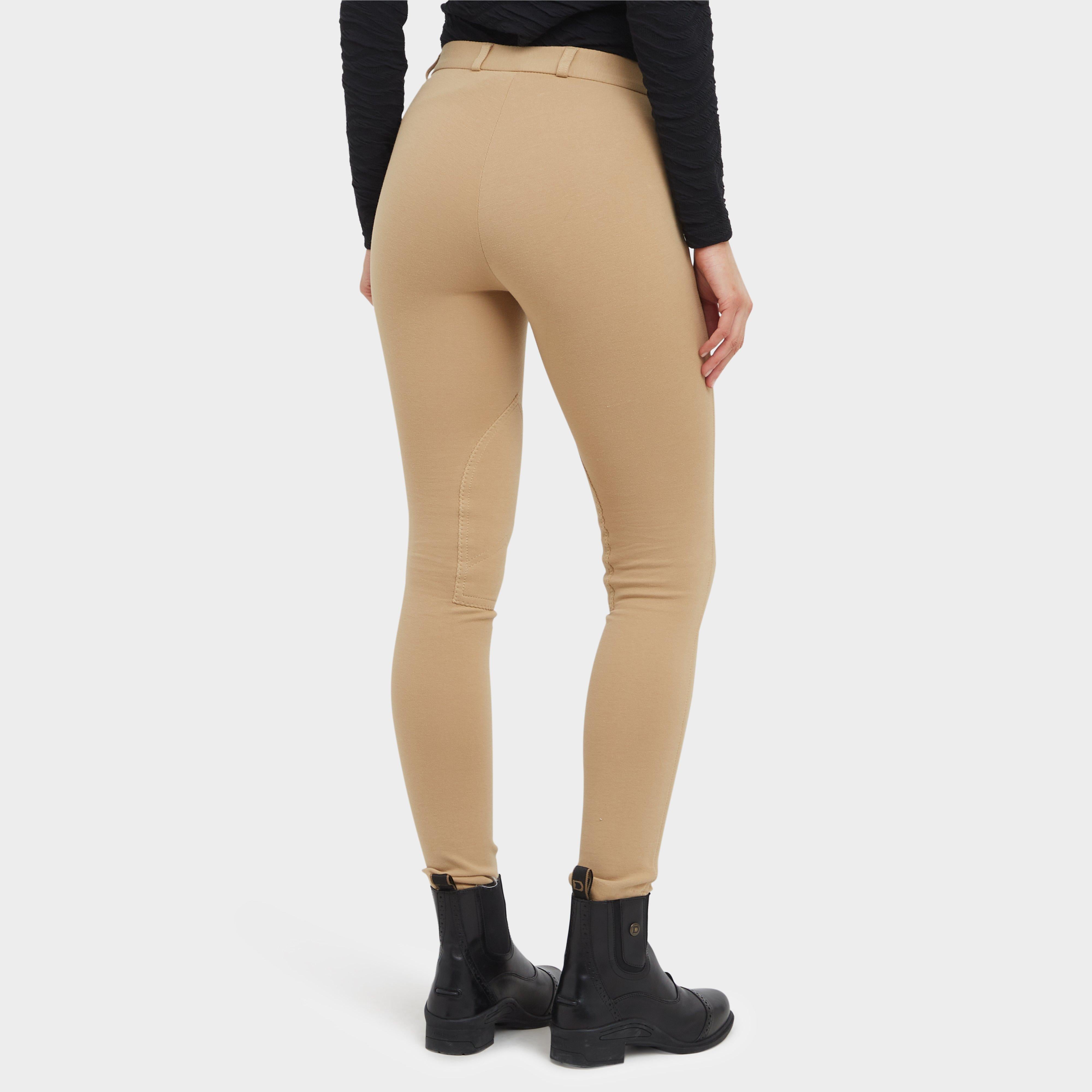 WomensSupa-Fit Zip Up Knee Patch Jodhpurs Beige