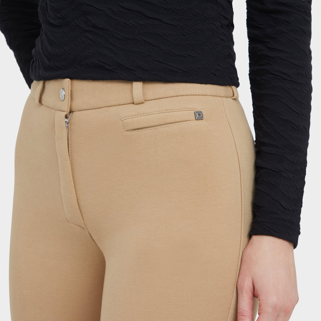 WomensSupa-Fit Zip Up Knee Patch Jodhpurs Beige