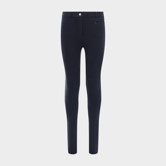 Womens Supa-Fit Zip Up Knee Patch Jodhpurs Navy