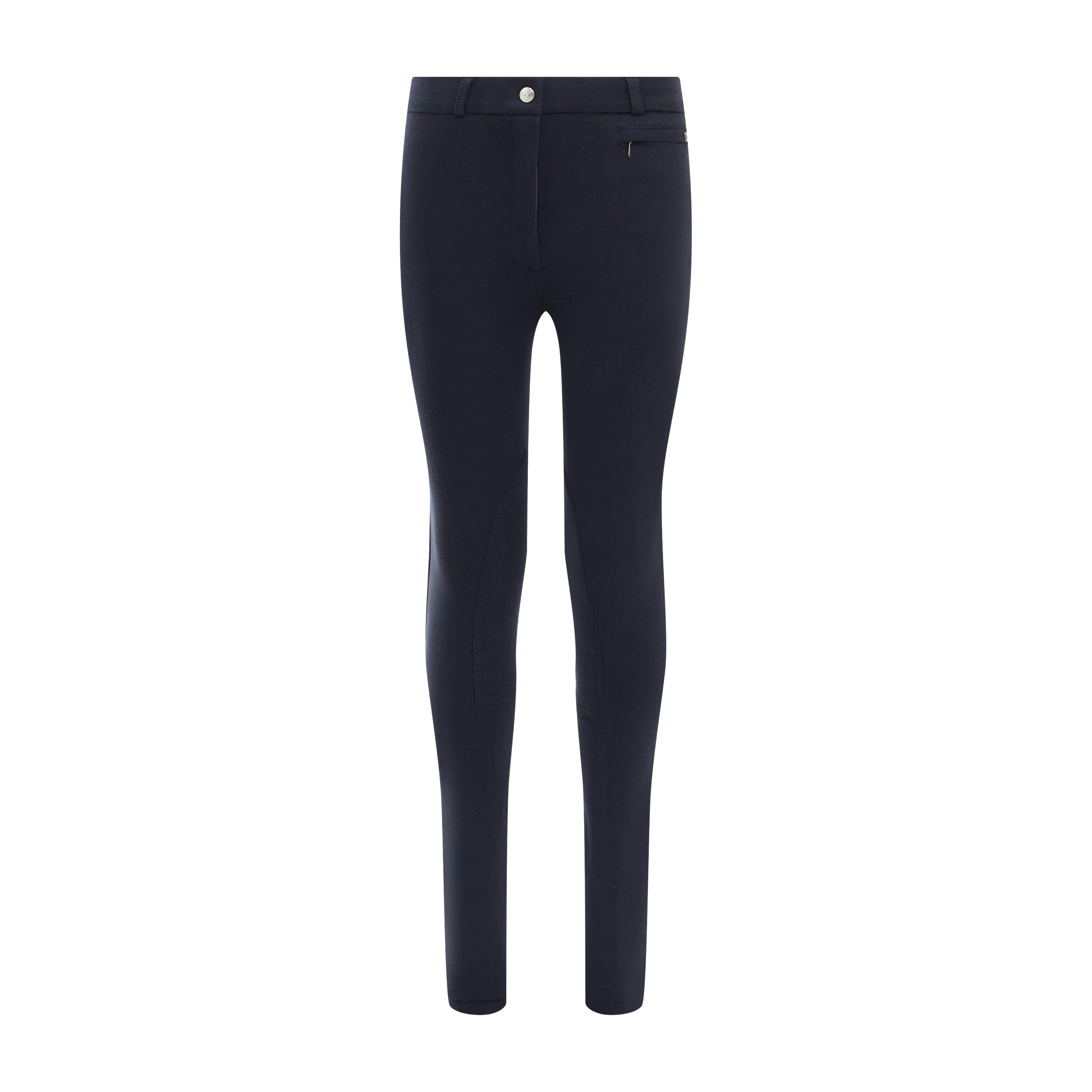 Womens Supa-Fit Zip Up Knee Patch Jodhpurs Navy