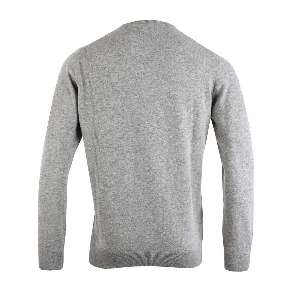 Mens Essential Lambswool Crew Neck Sweater Grey Marl