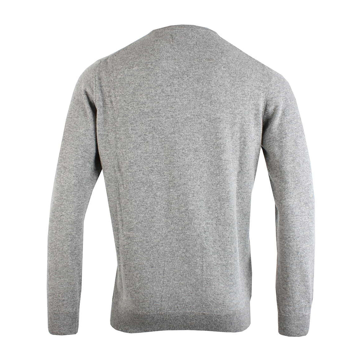 Mens Essential Lambswool Crew Neck Sweater Grey Marl