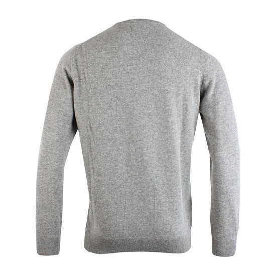 Mens Essential Lambswool Crew Neck Sweater Grey Marl
