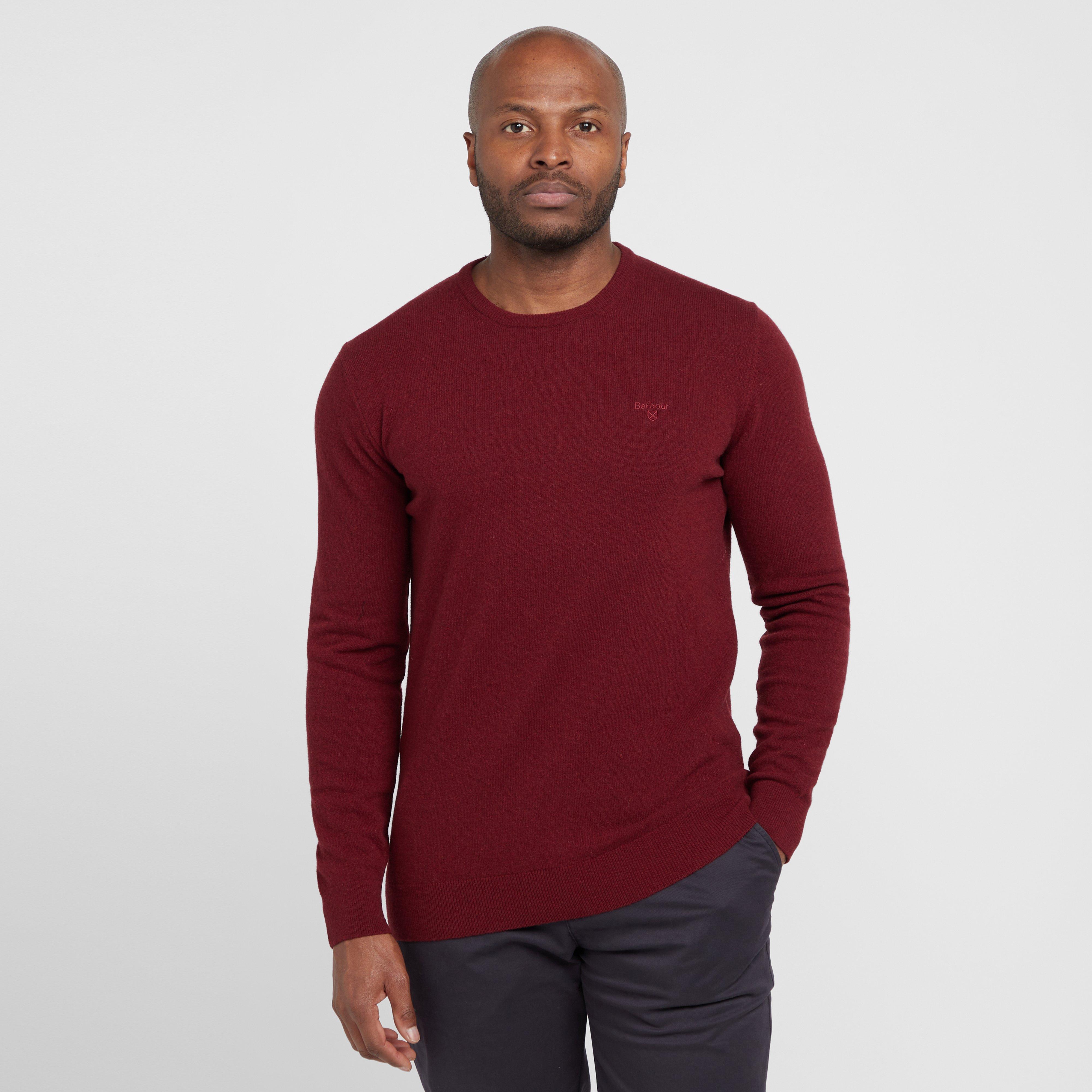 Mens Essential Lambswool Crew Neck Sweatshirt Ruby