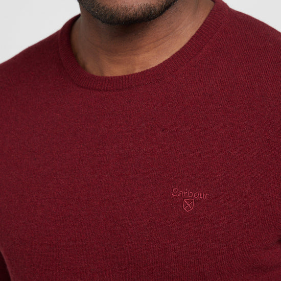 Mens Essential Lambswool Crew Neck Sweatshirt Ruby