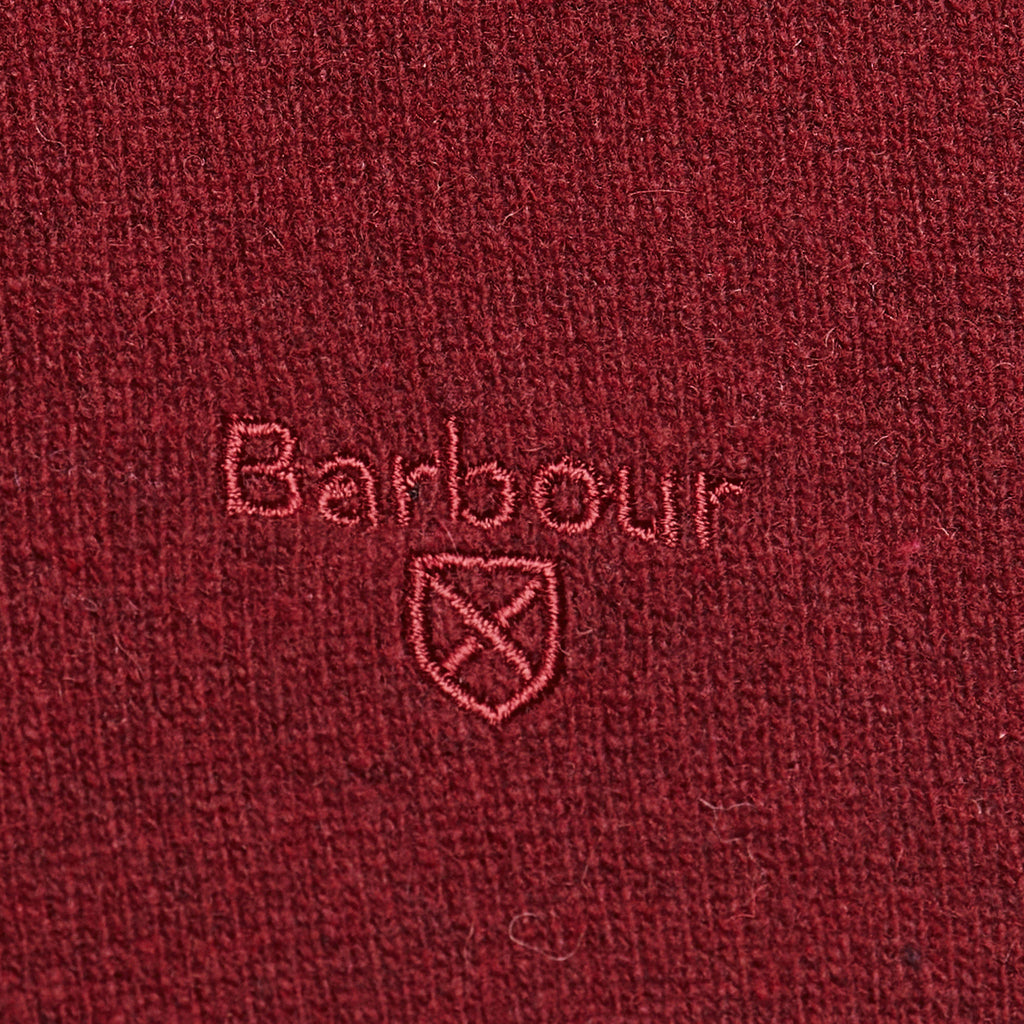 Mens Essential Lambswool Crew Neck Sweatshirt Ruby