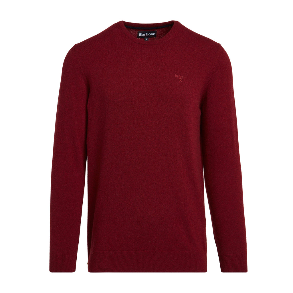 Mens Essential Lambswool Crew Neck Sweatshirt Ruby
