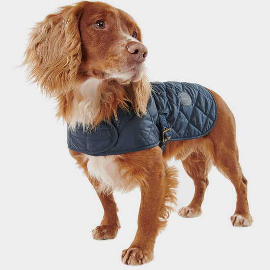 Quilted Dog Coat Navy