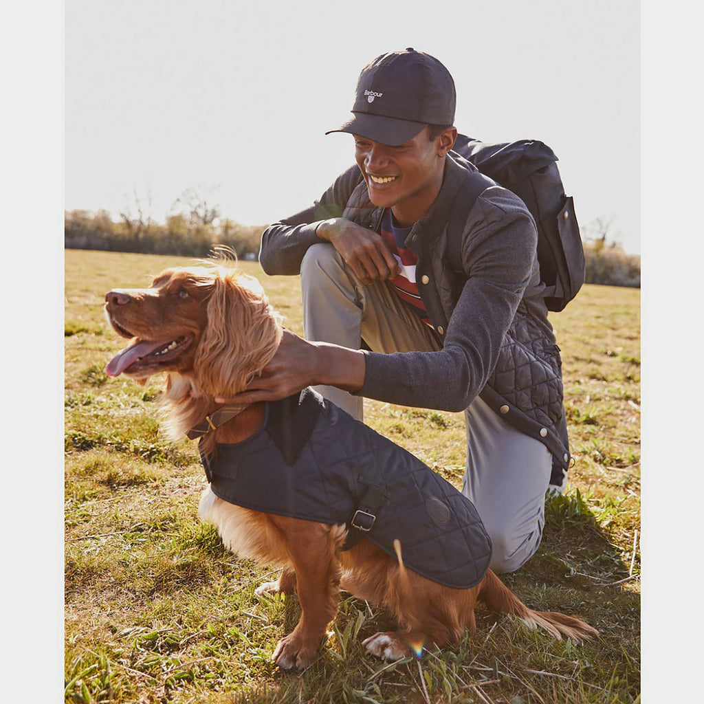 Quilted Dog Coat Navy