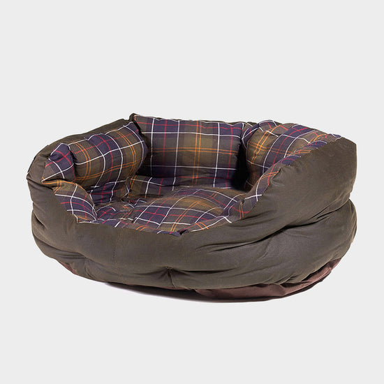 Wax Cotton Dog Bed Olive