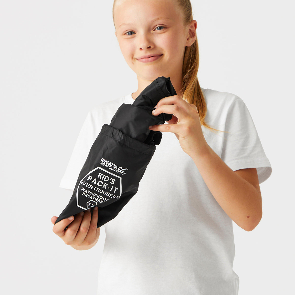 Kids Pack It Waterproof Overtrousers Black