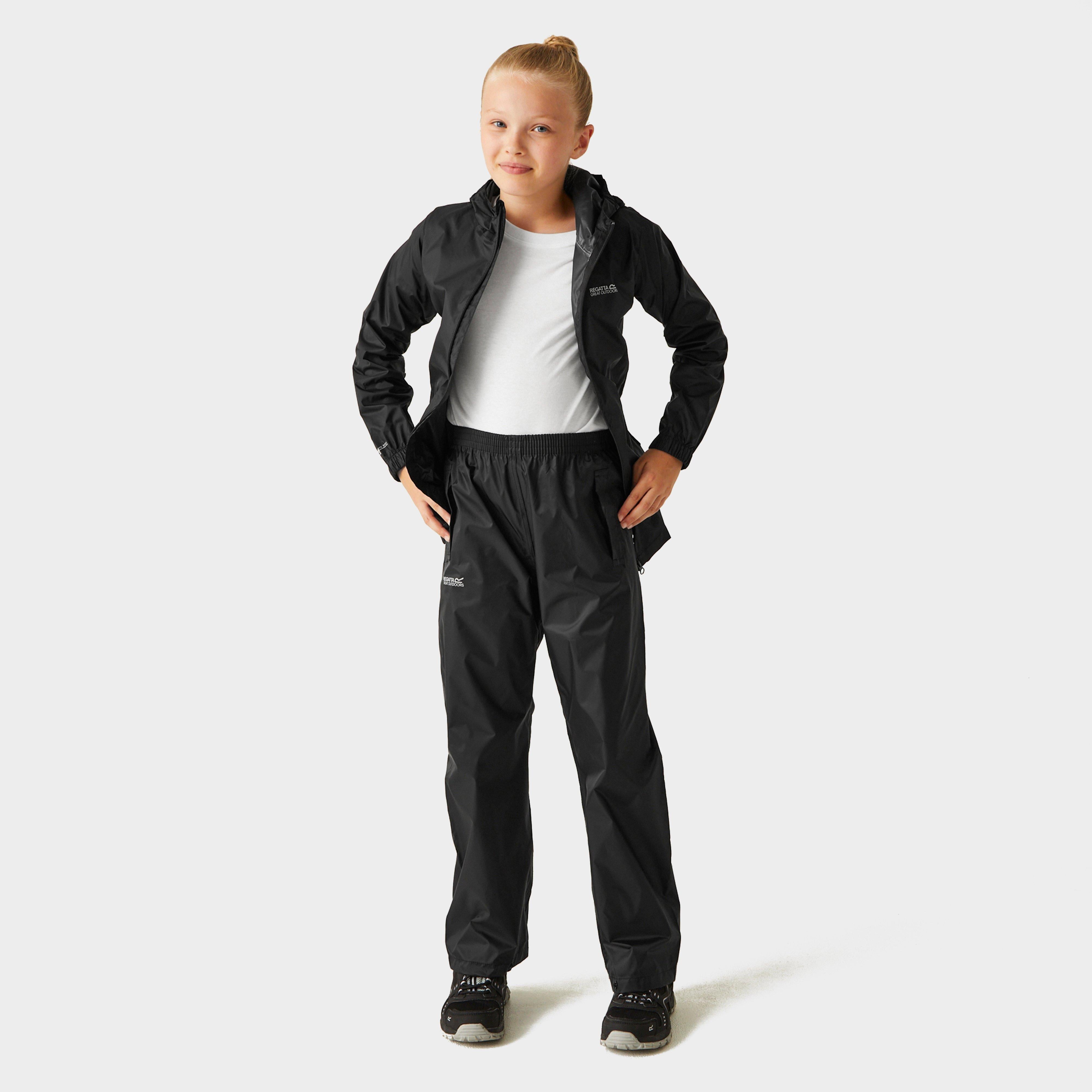 Kids Pack It Waterproof Overtrousers Black