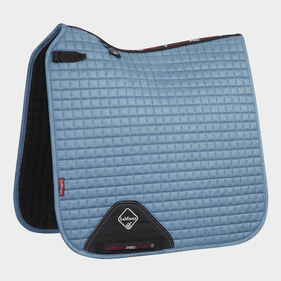 ProSport Suede Dressage Square Saddle Pad Ice Blue