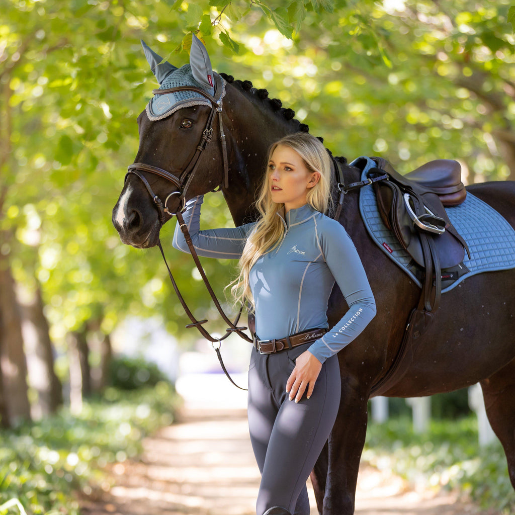Suede Close Contact Saddle Pad Ice Blue