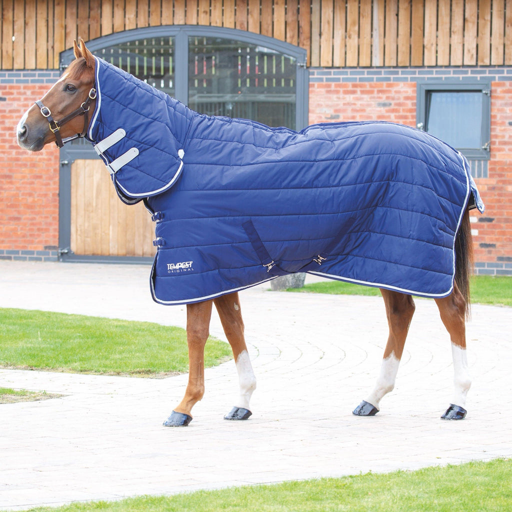 Shires Tempest Original 200g Medium Weight Combo Neck Stable Rug Navy/Grey