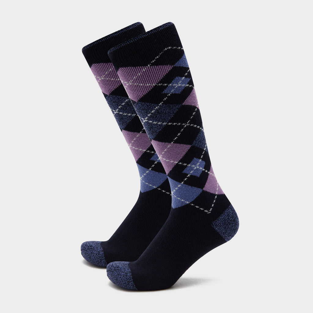 Womens Lite Long Socks Black/Purple