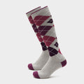 Womens Lite Long Socks Grey/Pink