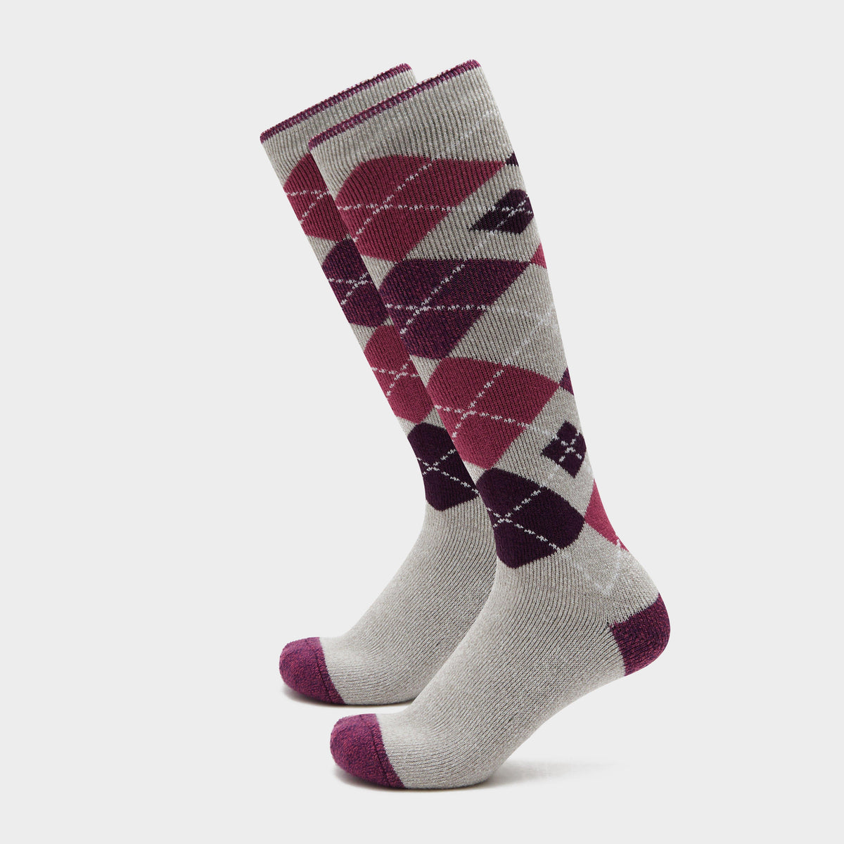 Womens Lite Long Socks Grey/Pink