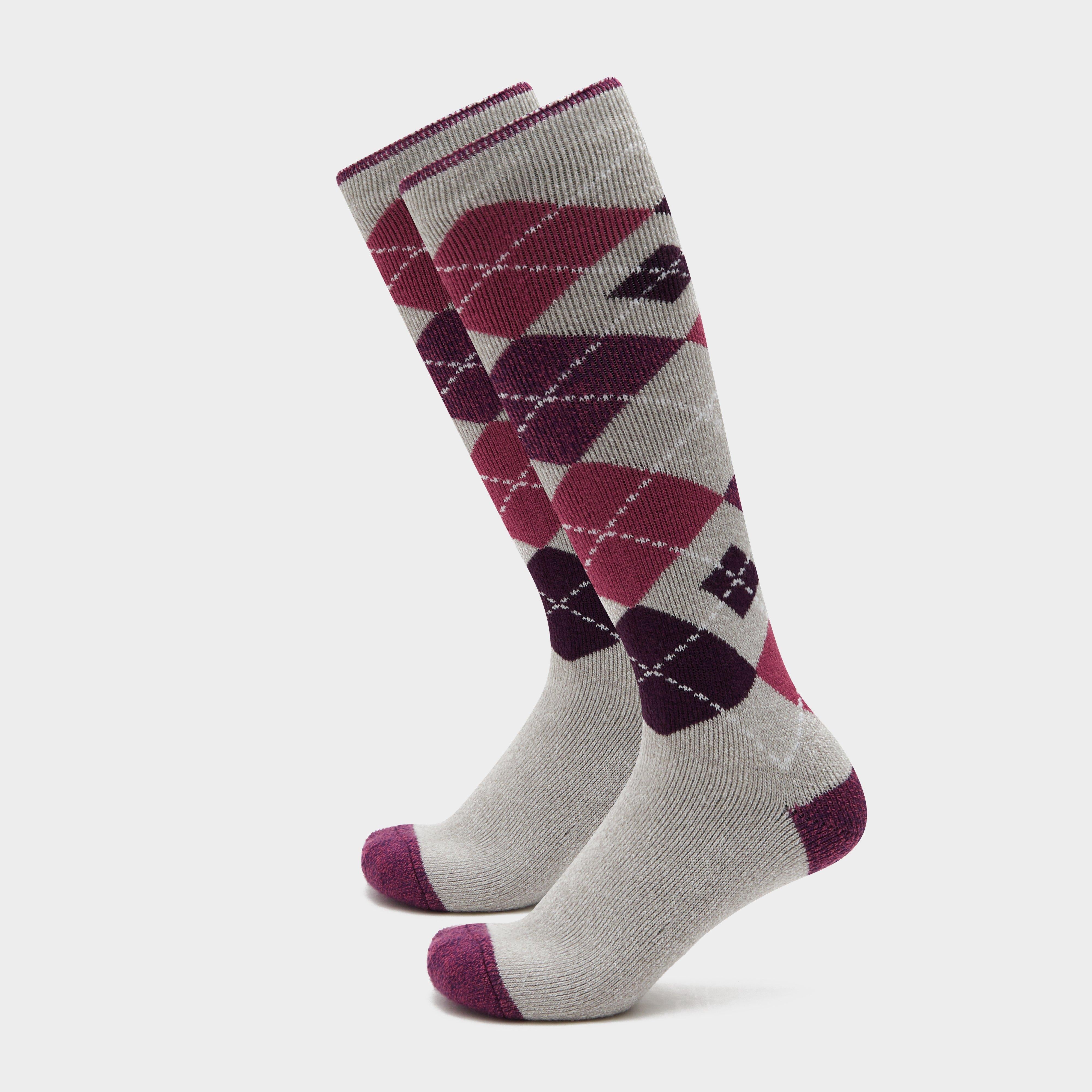 Womens Lite Long Socks Grey/Pink