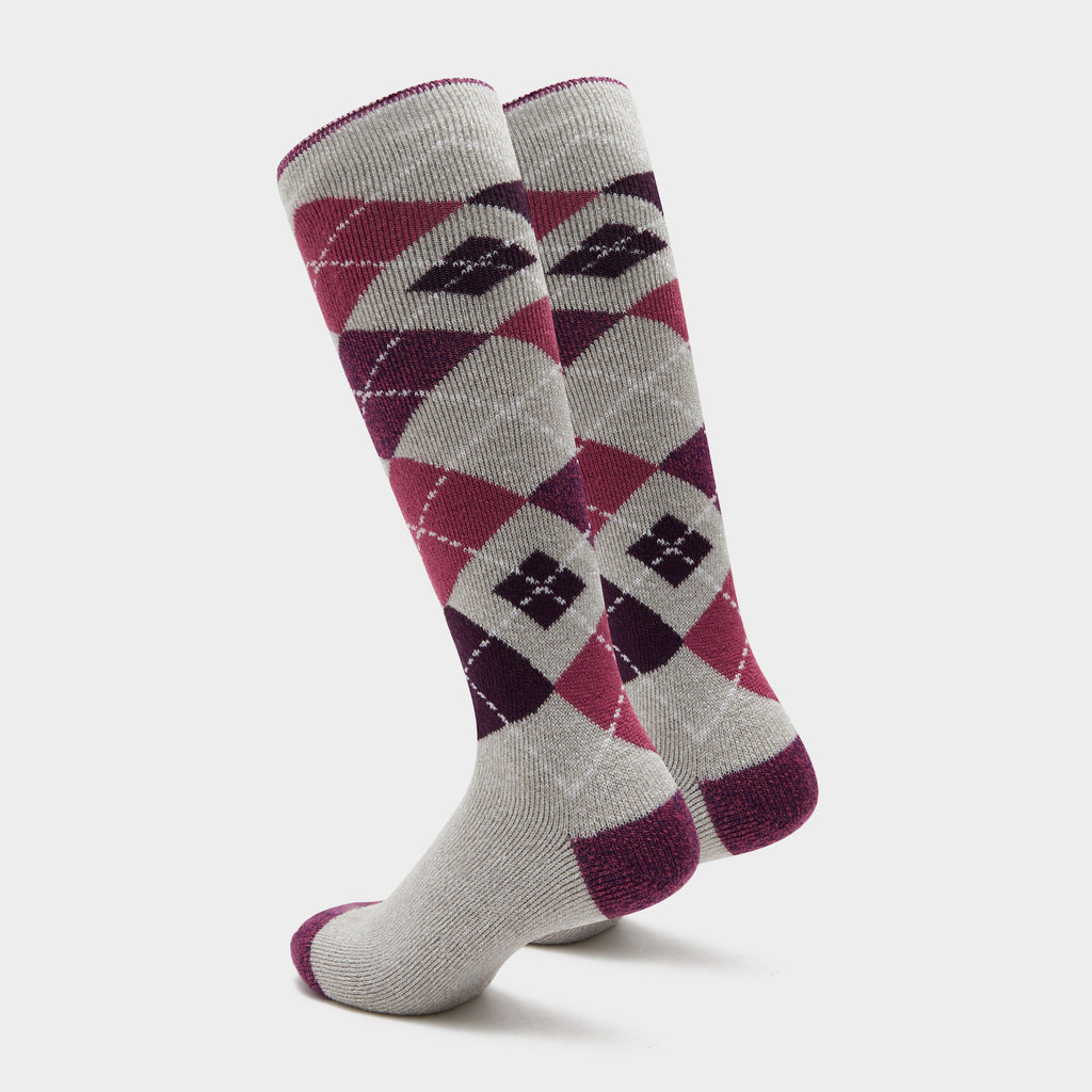 Womens Lite Long Socks Grey/Pink